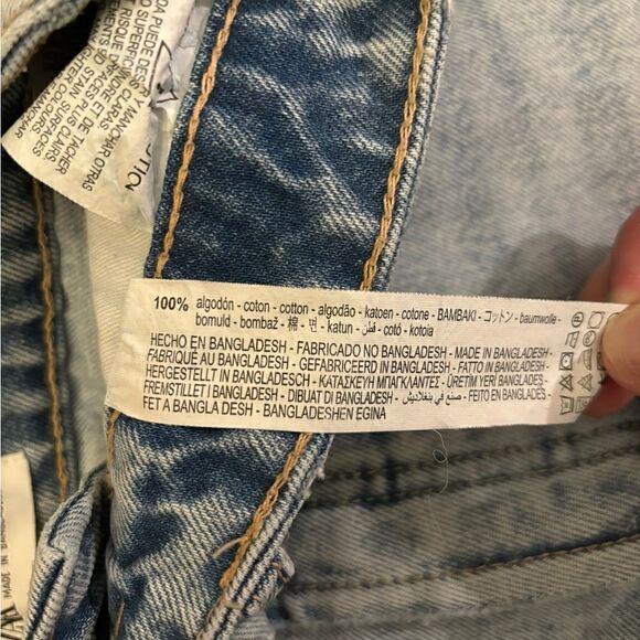 Zara Cut Off Button Fly High Rise Denim Shorts Size 4 - Picture 6 of 6